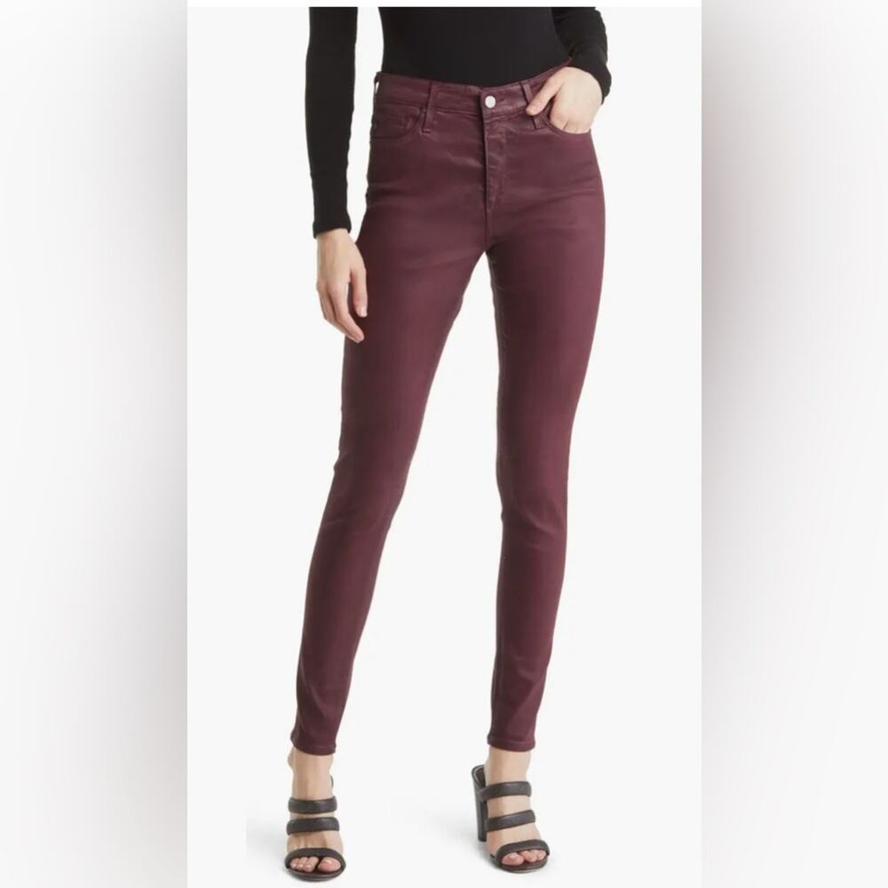 AG Adriano Goldschmied Red Farrah Ankle High Rise Skinny Pants